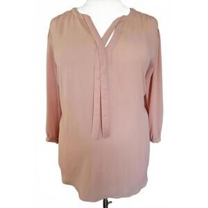 Torrid Peach Pastel Polyester Tie Front Blouse Tunic Plus Size 5X